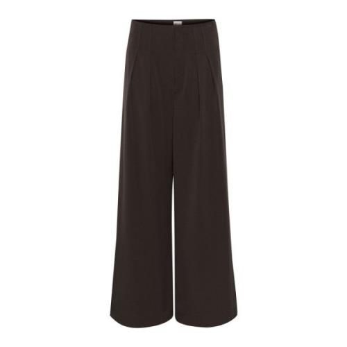 Delicioso Wijde Pijp Hoge Taille Broek My Essential Wardrobe , Brown ,...