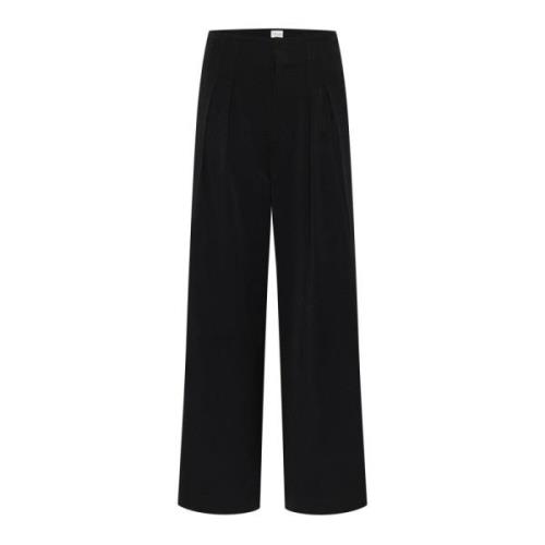 Wijde Pijp Hoge Taille Zwarte Broek My Essential Wardrobe , Black , Da...