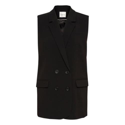 Klassieke Zwarte Vest Jas My Essential Wardrobe , Black , Dames