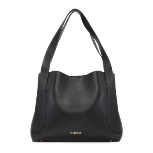 Dames leren tas met een unieke vorm Kazar , Black , Dames