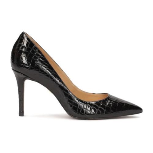 Gelakte pumps met reliëfprint Kazar , Black , Dames