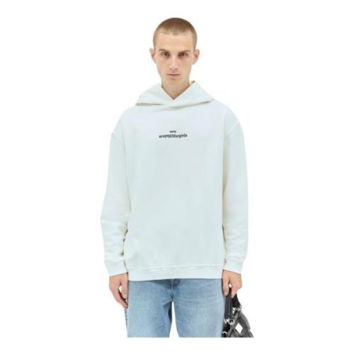 Omgekeerde logo capuchontrui Maison Margiela , White , Heren