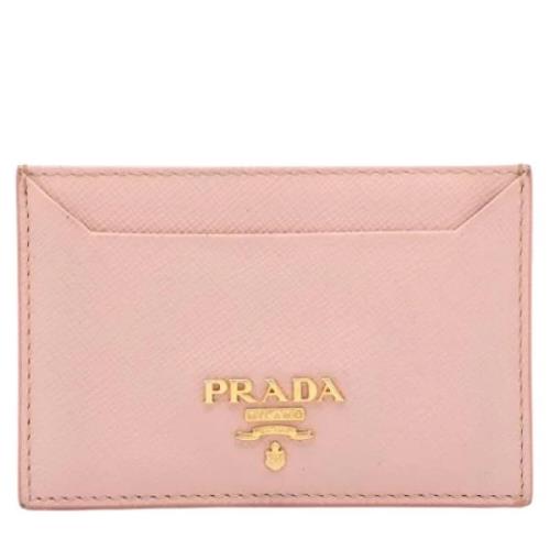 Pre-owned Leather wallets Prada Vintage , Pink , Dames