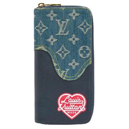 Pre-owned Canvas wallets Louis Vuitton Vintage , Blue , Dames