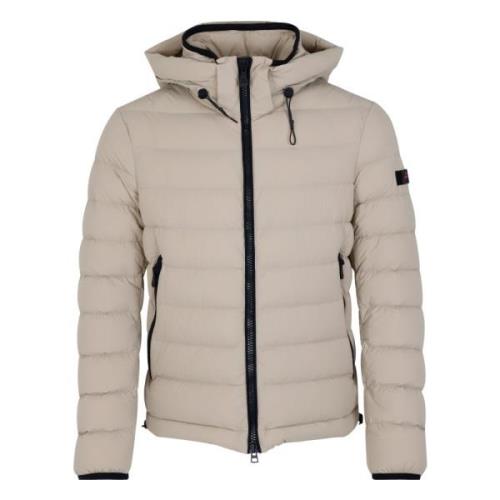 Tijdloze Beige Jas met Praktische Details Peuterey , Beige , Heren