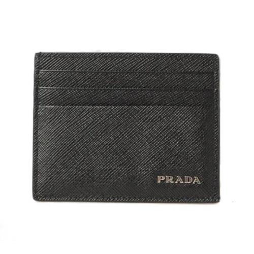 Pre-owned Leather wallets Prada Vintage , Black , Heren