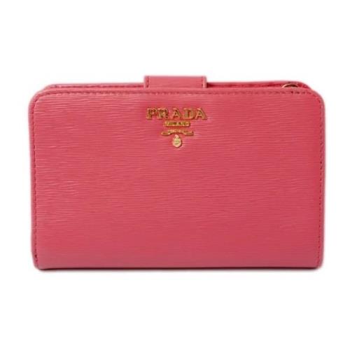 Pre-owned Leather wallets Prada Vintage , Pink , Dames