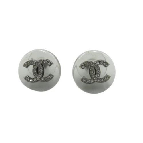 Pre-owned Silver earrings Chanel Vintage , Gray , Dames