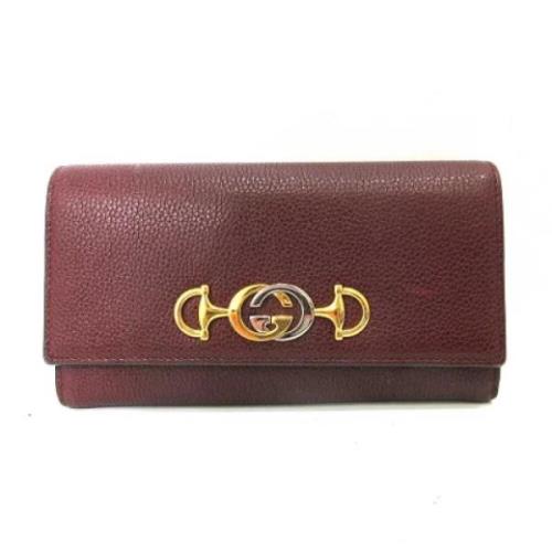 Pre-owned Leather wallets Gucci Vintage , Red , Dames