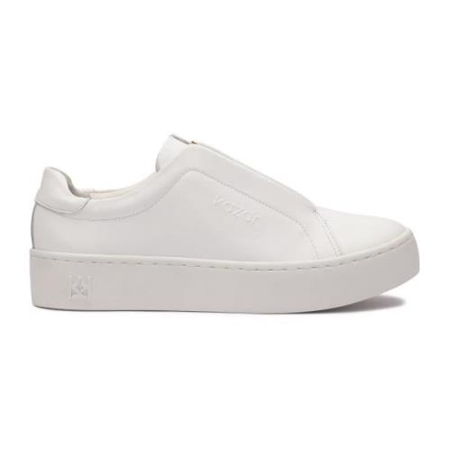 Witte sneakers met bedekte veters Kazar , White , Dames