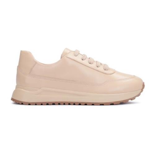 Dames lichtbeige leren sneakers Kazar , Beige , Dames