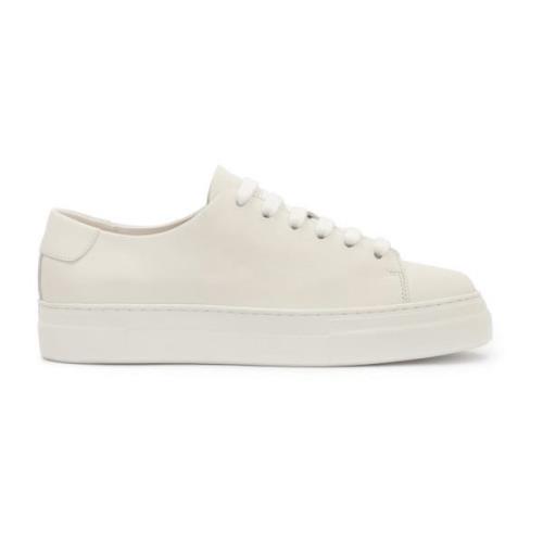 Witte leren sneakers met een eenvoudig bovendeel Kazar , White , Dames