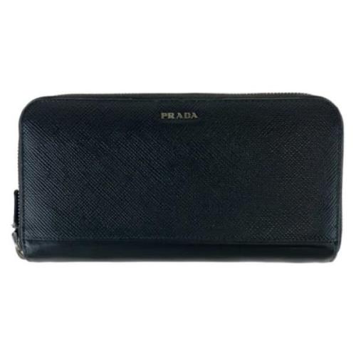 Pre-owned Leather wallets Prada Vintage , Black , Dames