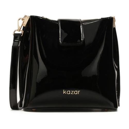 Urban handtas van lakleer Kazar , Black , Dames