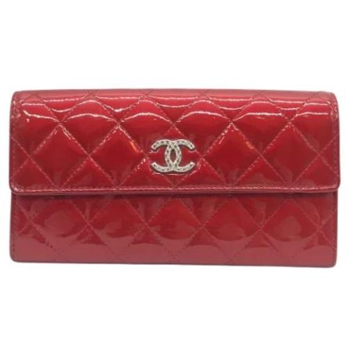 Pre-owned Leather wallets Chanel Vintage , Red , Dames