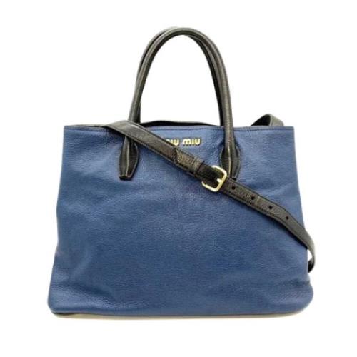 Pre-owned Leather handbags Miu Miu Pre-owned , Blue , Dames