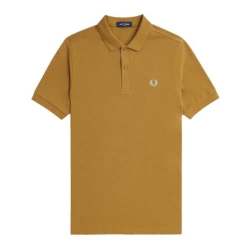 Slim Fit Plain Polo Dark Caramel Fred Perry , Brown , Heren