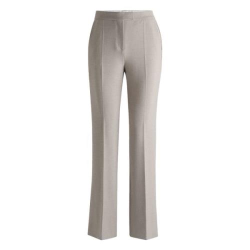 Slim Fit Formele Hoge Taille Wijde Broek Hugo Boss , Gray , Dames