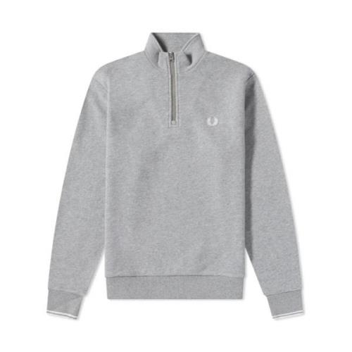 Witte Half Zip Sweatshirt Fred Perry , Gray , Heren