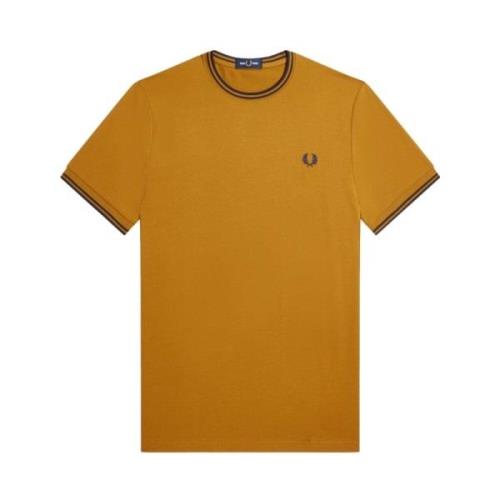 Twin Tipped Katoenen T-Shirt Fred Perry , Brown , Heren