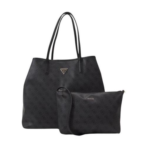 2in1 Eco PU Leren Shopper - Victtoria Guess , Black , Dames