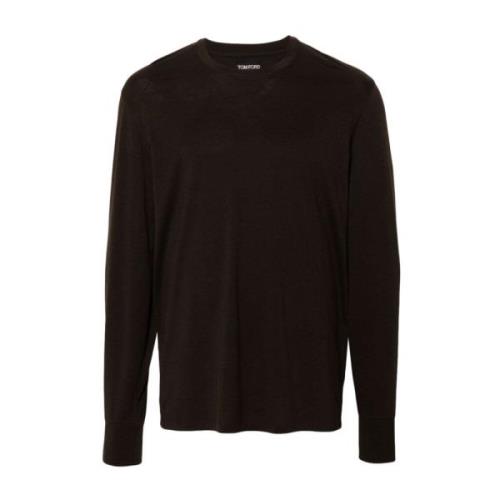 Bruine Longsleeve Shirt Tom Ford , Brown , Heren