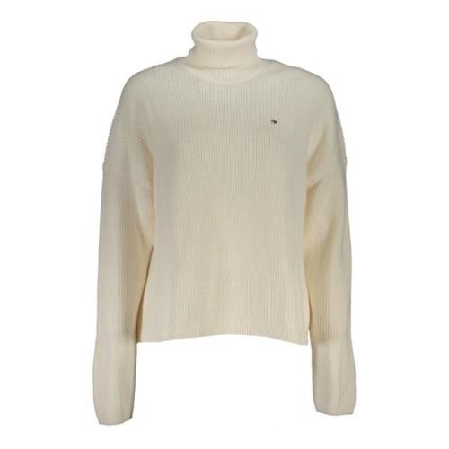 Witte Lange Mouw Hoge Hals Geborduurde Top Tommy Hilfiger , White , Da...