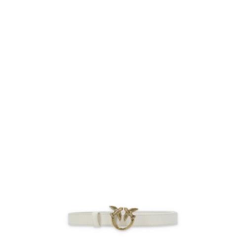 Wit Leren Riem met Love Birds Pinko , White , Dames