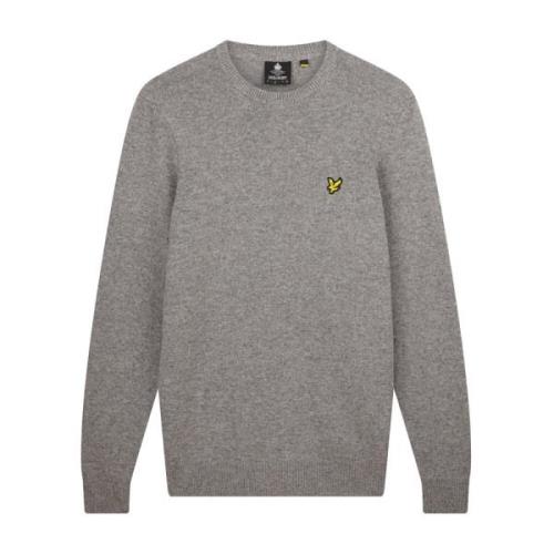 Lamswol Crew Neck Trui Lyle & Scott , Gray , Heren