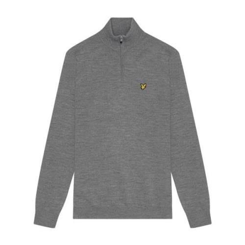 Merino Blend Quarter Zip Pullover Lyle & Scott , Gray , Heren