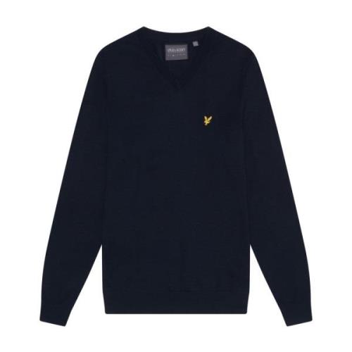 Merino V Neck Pullover Lyle & Scott , Blue , Heren