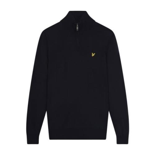 Merino Mix Quarter Zip Gebreid Lyle & Scott , Blue , Heren