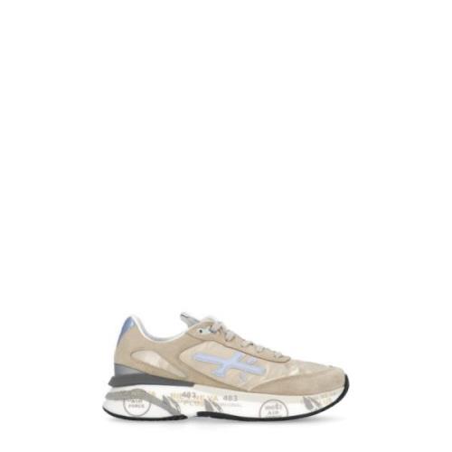 Beige Leren Sneakers met Logo Detail Premiata , Beige , Dames