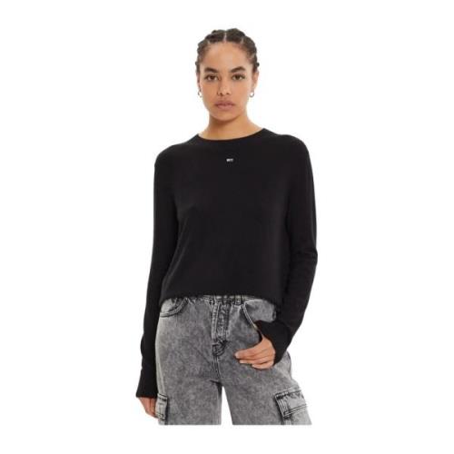 Biologische Katoenen Trui - Rechte Pasvorm Tommy Jeans , Black , Dames