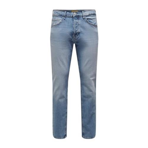 Comfort Lichtblauwe Jeans Only & Sons , Blue , Heren