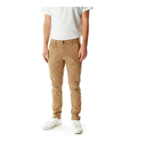 Slim Tapered Chino Broek Blue de Gênes , Brown , Heren