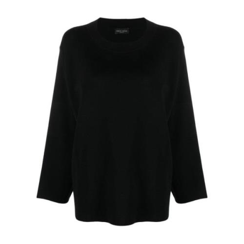 Stijlvolle Pullover Girocollo Roberto Collina , Black , Dames