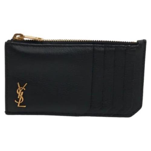 Pre-owned Leather wallets Yves Saint Laurent Vintage , Black , Heren