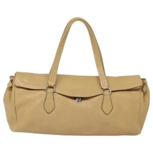 Pre-owned Leather shoppers Prada Vintage , Beige , Dames