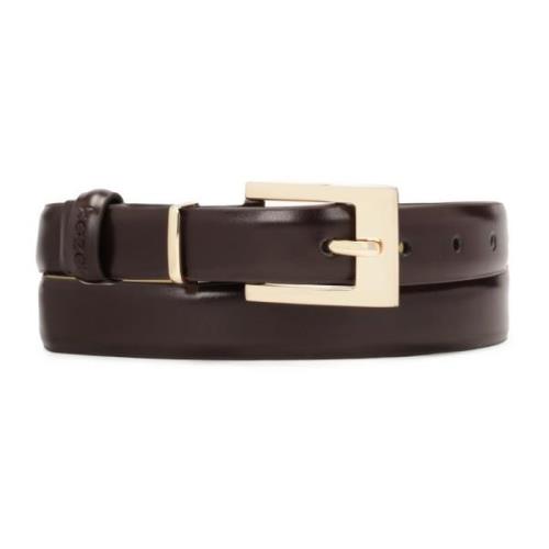 Donkerbruine leren riem met gouden gesp Kazar , Brown , Dames