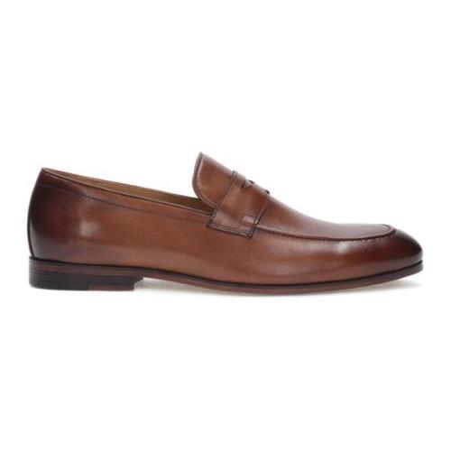 Heren klassieke bruin lederen loafers Kazar , Brown , Heren