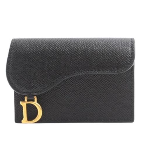 Pre-owned Leather wallets Dior Vintage , Black , Dames