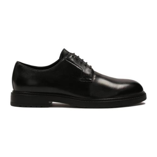 Zwarte open teen halfschoenen Kazar , Black , Heren