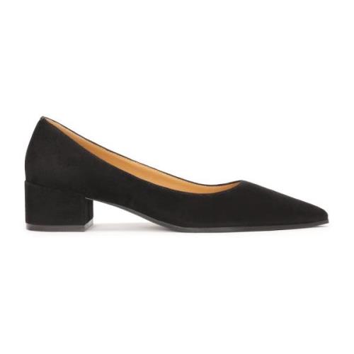 Zwarte suède lage hakken pumps Kazar , Black , Dames