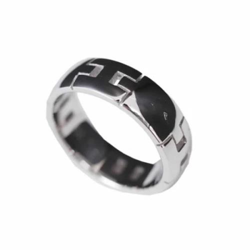 Pre-owned White Gold rings Hermès Vintage , Gray , Dames