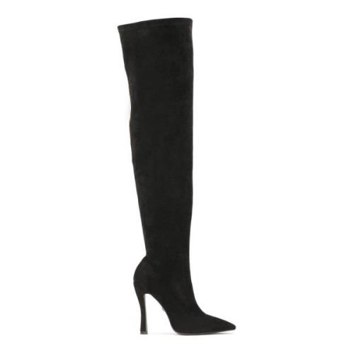 Zwarte hoge stiletto musketiers Kazar , Black , Dames