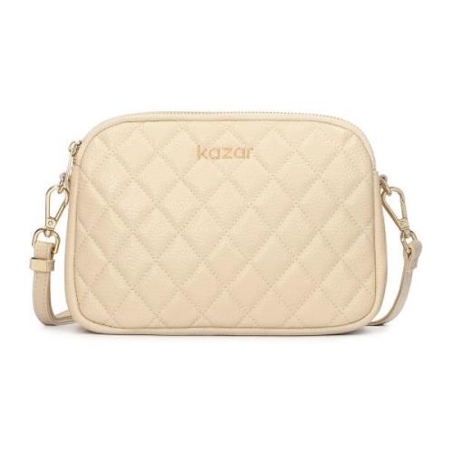 Leren gewatteerde tas aan riem Kazar , Beige , Dames