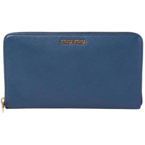 Pre-owned Leather wallets Miu Miu Pre-owned , Blue , Dames