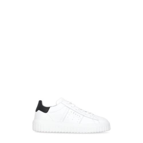 Witte Leren Sneakers met Contrasterend Logo Hogan , White , Heren