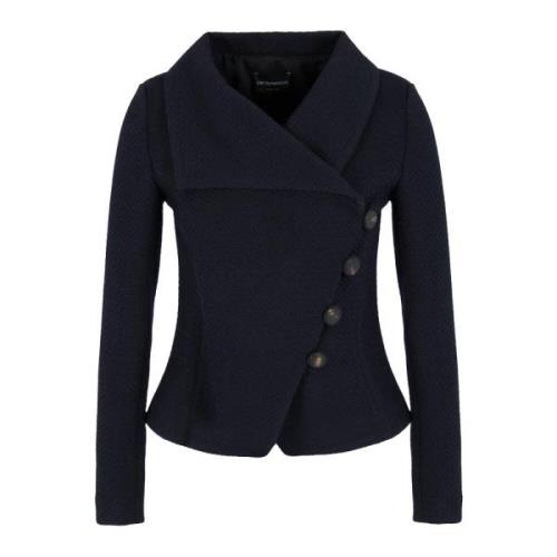 Jacquard Blazer Jas Emporio Armani , Blue , Dames